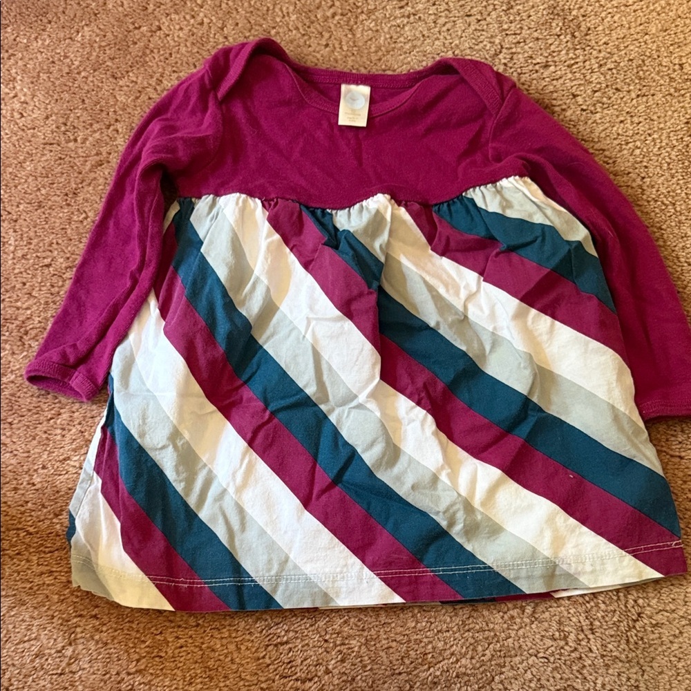 Stem Kids Casual Dress - Magenta, Teal, White